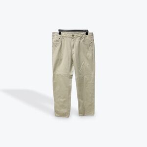 Orvis Five Pocket Pants Mens 38x32 Khaki Tan Straight Leg Cotton Outdoo Trousers